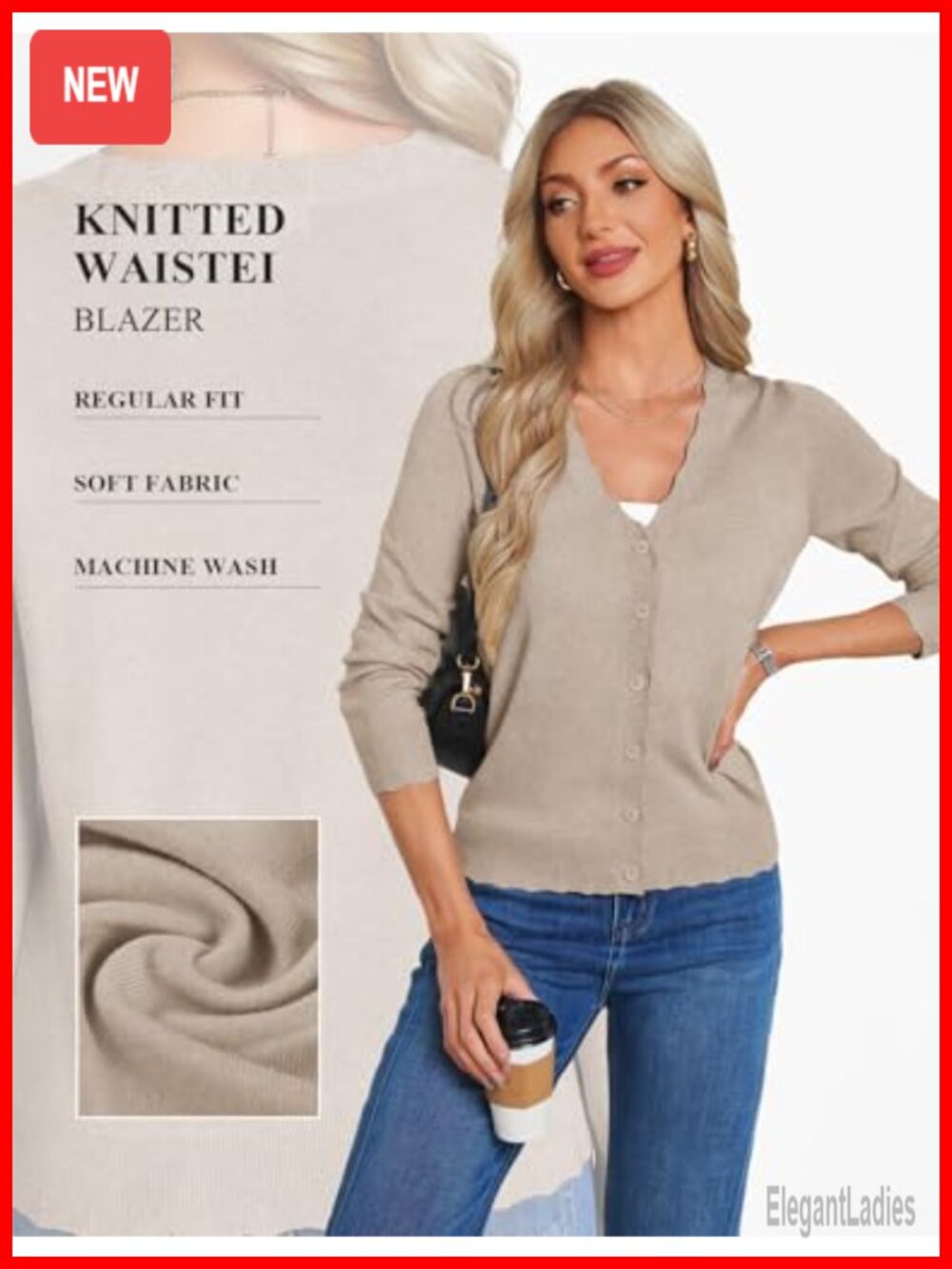 Wool Blend Long Sleeve V Neck Button Up Lightweight Cardigan Sweater Open Front - Picture 3 of 6